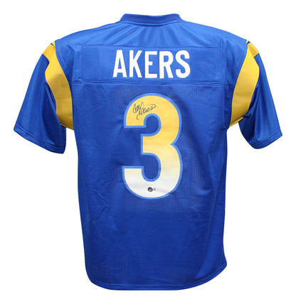 Cam Akers Autographed Los Angeles Rams Custom Jersey (Blue)