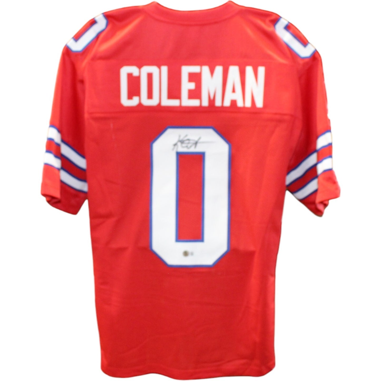 Keon Coleman Signed Pro Style Red Football Jersey