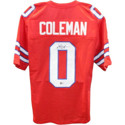 Keon Coleman Signed Pro Style Red Football Jersey