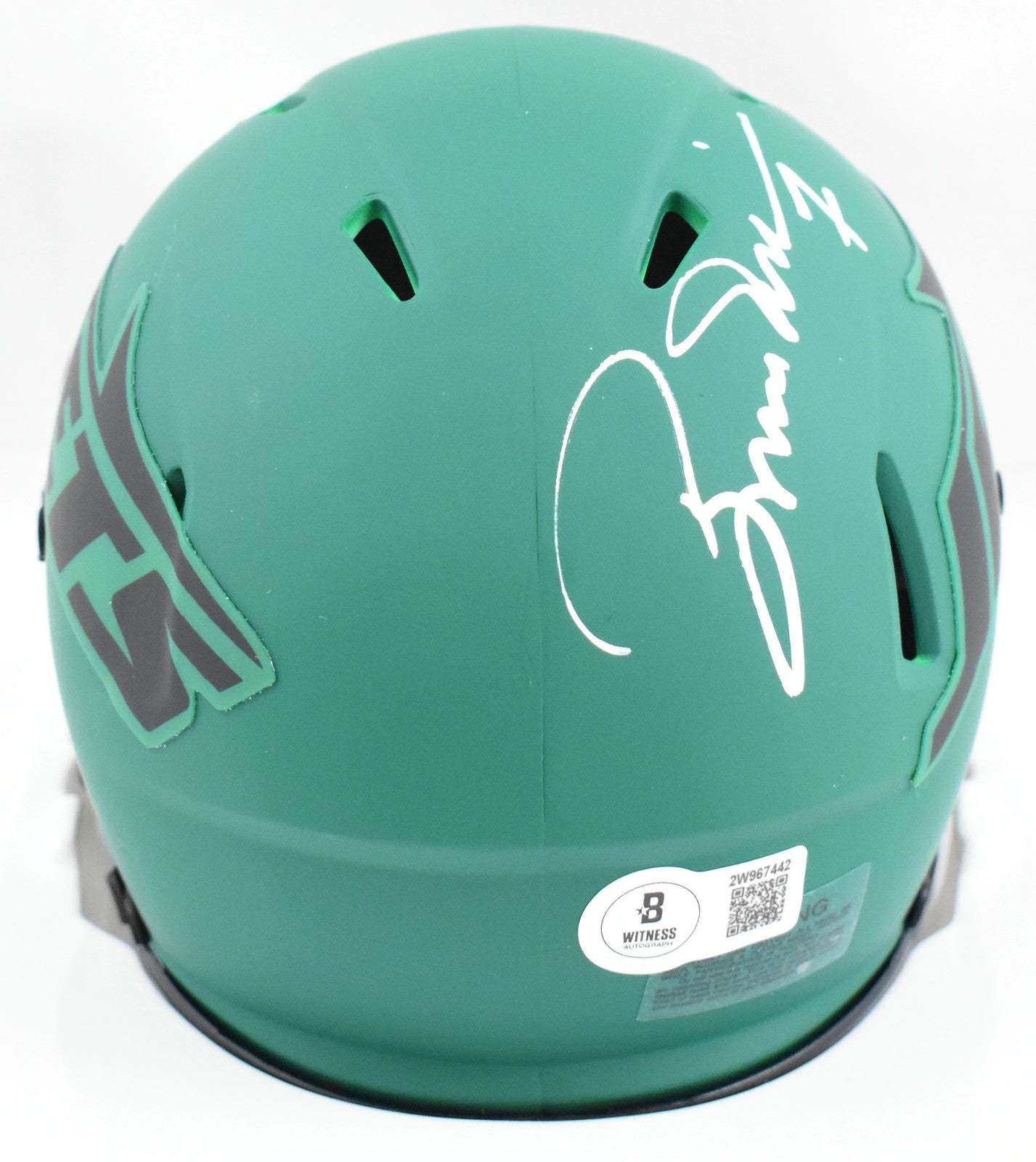 Boomer Esiason Signed New York Jets Rave Speed Mini Helmet