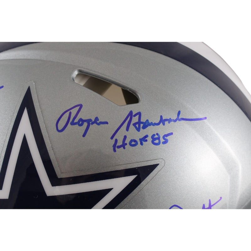 Roger Staubach, Tony Dorsett & Drew Pearson Signed Dallas Cowboys Authentic Helmet