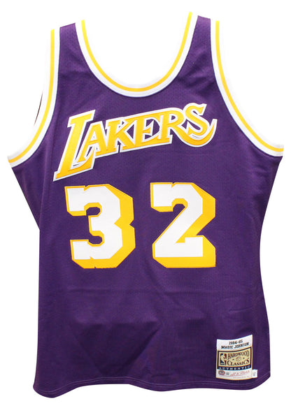 Magic Johnson Signed Los Angeles Lakers Mitchell & Ness Authentic Jersey