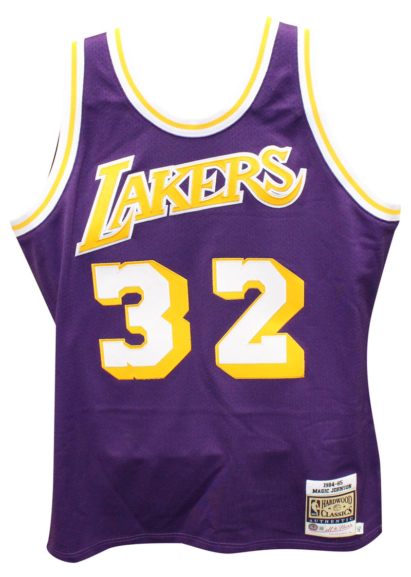 Magic Johnson Signed Los Angeles Lakers Mitchell & Ness Authentic Jersey