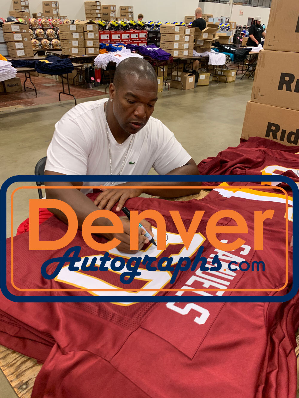 Chris Samuels Autographed Red Pro Style Custom Football Jersey