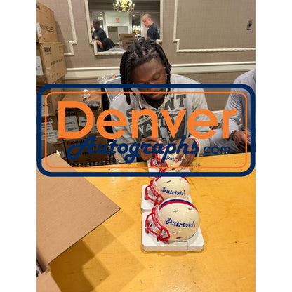 AJ Brown Signed New England Patriots Retro Mini Helmet