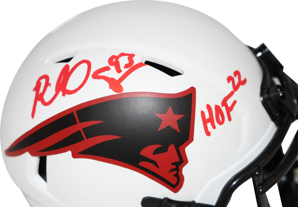 Richard Seymour New England Patriots Autographed Lunar Mini Helmet HOF Inscription