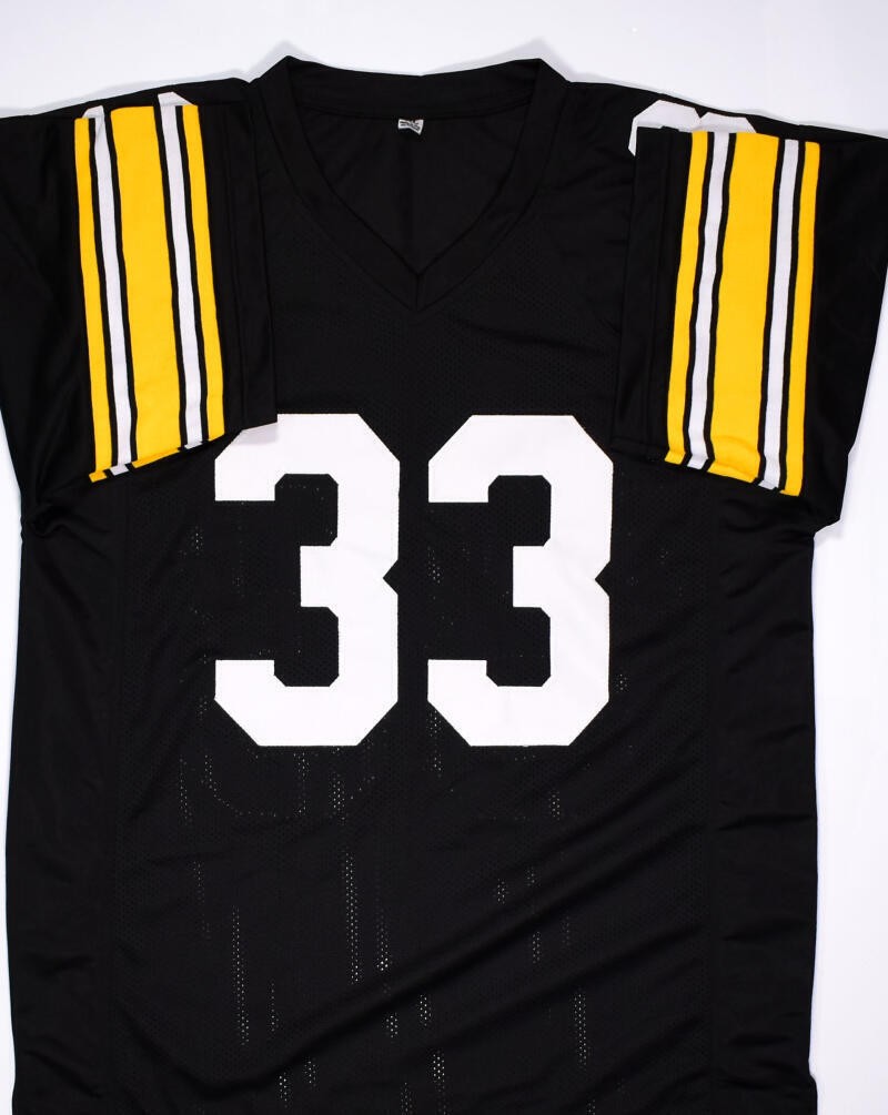 Merrill Hoge Autographed Custom Black Jersey