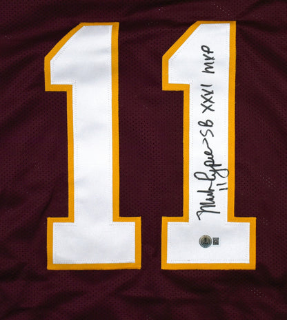 Mark Rypien Autographed Washington Burgundy Custom Jersey with SB MVP Inscription