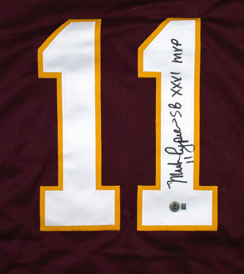Mark Rypien Autographed Washington Burgundy Custom Jersey with SB MVP Inscription