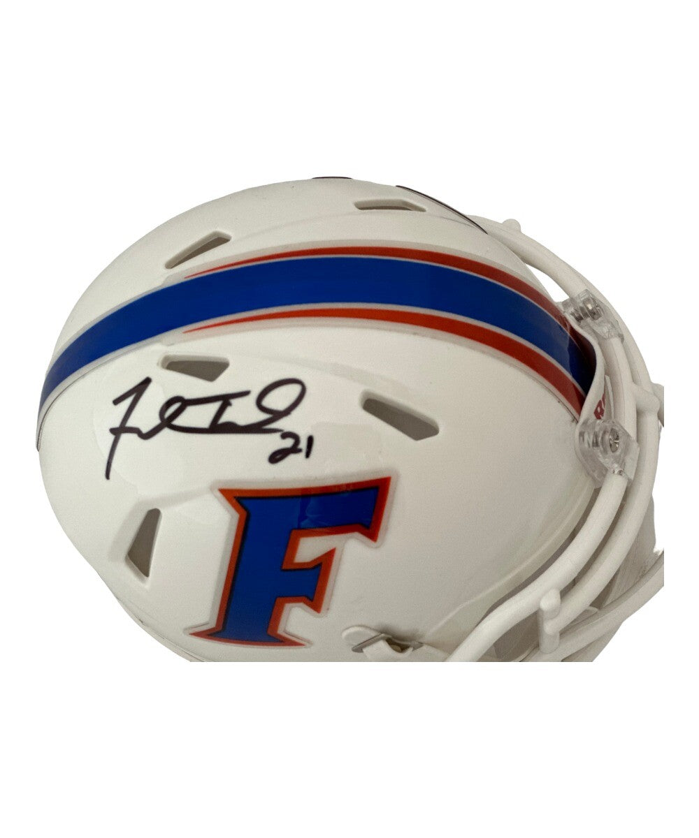 Fred Taylor Florida Gators Signed 2015 White Mini Helmet Beckett