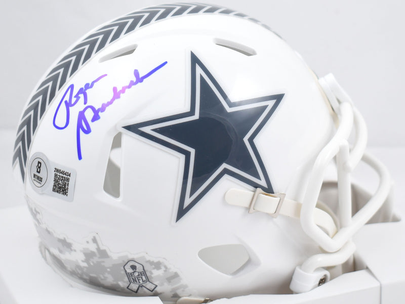 Roger Staubach Signed Dallas Cowboys 2024 Salute to Service Mini Helmet
