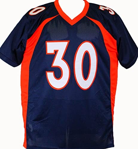 Phillip Lindsay Autographed Denver Broncos Style Custom Blue Jersey