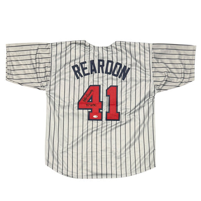 Jeff Reardon Signed Minnesota Twins Custom Jersey (87 WSC) JSA Witness