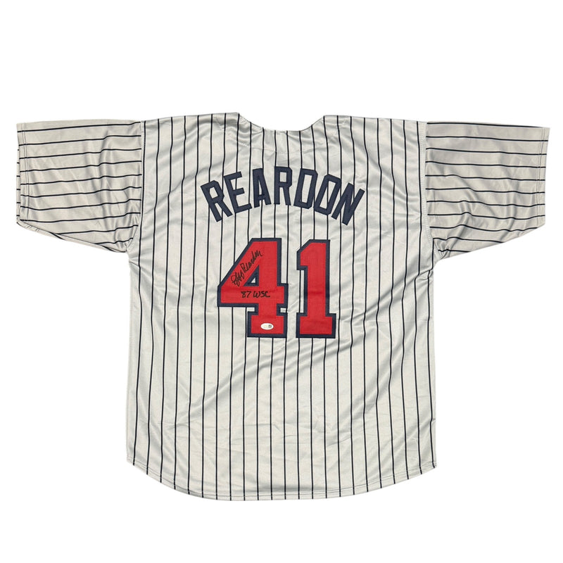 Jeff Reardon Signed Minnesota Twins Custom Jersey (87 WSC) JSA Witness
