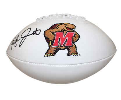 Rakim Jarrett Autographed Maryland Terrapins White Logo Football (Beckett)