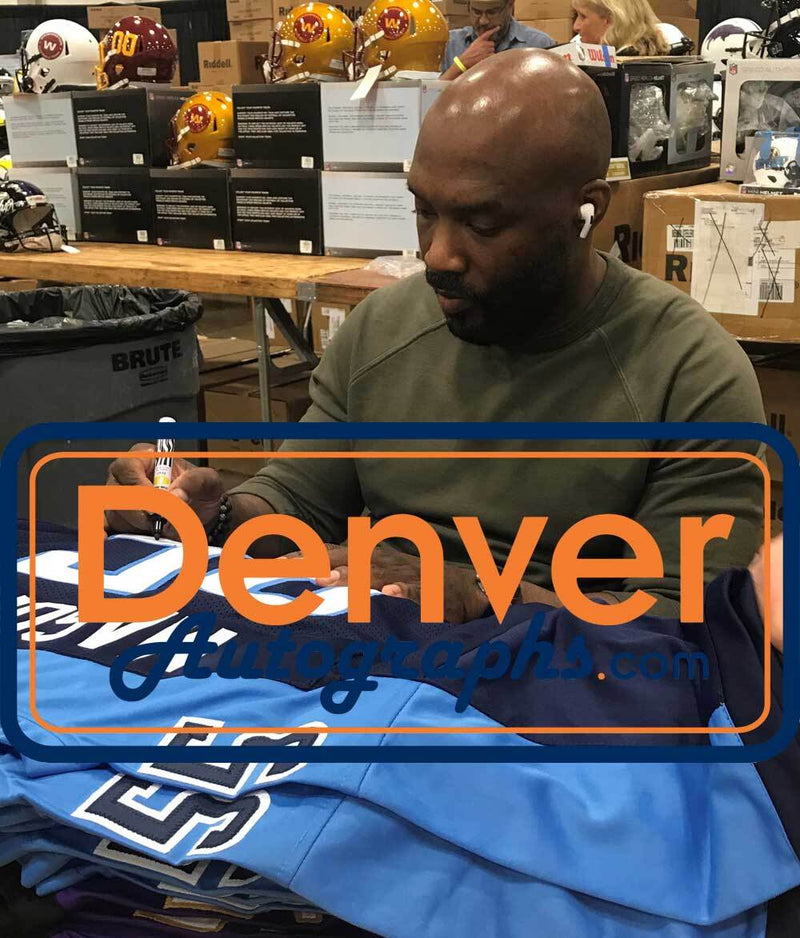 Derrick Mason Autographed Tennessee Titans Custom Football Jersey