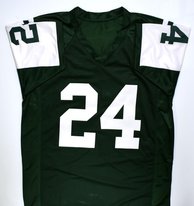 Darrelle Revis Signed New York Jets Green Custom Jersey HOF Inscribed
