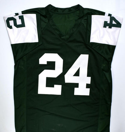 Darrelle Revis Signed New York Jets Green Custom Jersey HOF Inscribed