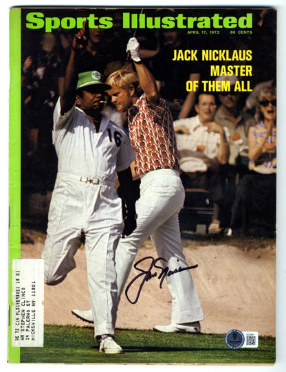 Jack Nicklaus Signed 1972 Sports Illustrated Magazine Masters - Beckett BAS