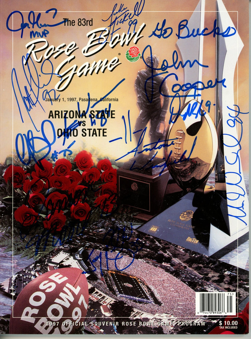 Orlando Pace & Mike Vrabel Multi-Signed Ohio State 1997 Rose Bowl Magazine
