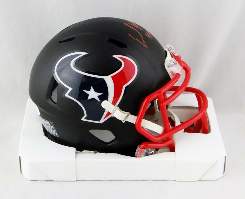 Earl Campbell Signed Houston Texans Flat Black Mini Helmet (HOF 91)