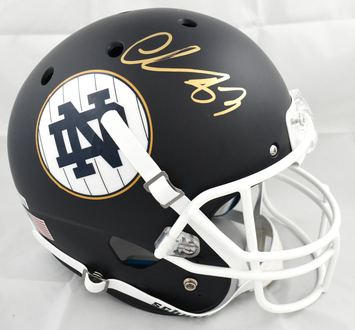 Chase Claypool Autographed Notre Dame Fighting Irish Full Size Helmet