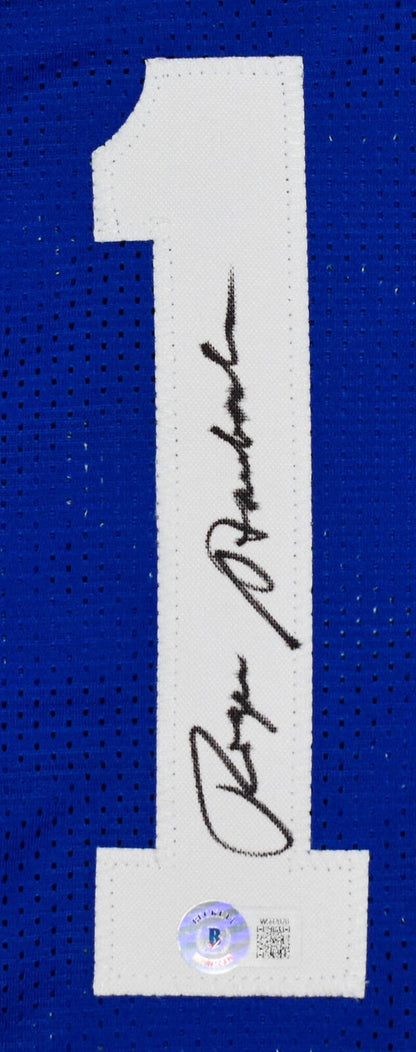 Roger Staubach & Drew Pearson Signed Dallas Cowboys Style Blue Jersey