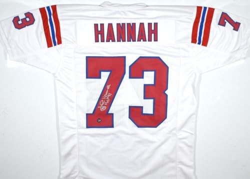 John Hannah Autographed New England Patriots Style Custom Jersey - HOF