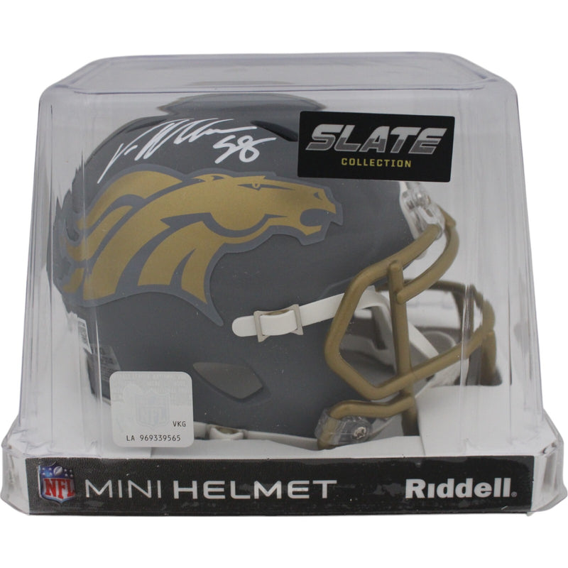Von Miller Denver Broncos Autographed Slate Mini Helmet