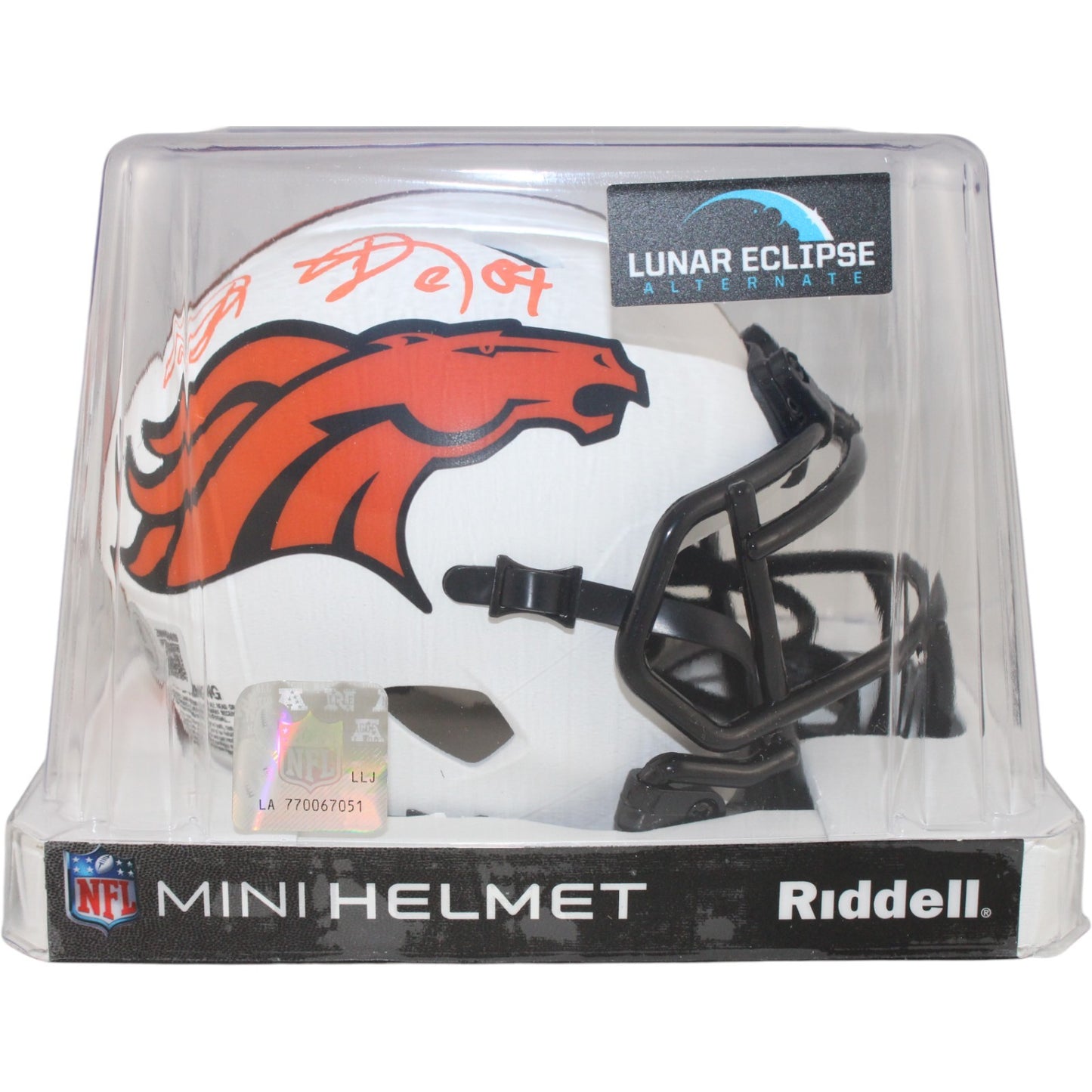 Shannon Sharpe Denver Broncos Autographed Lunar Mini Helmet