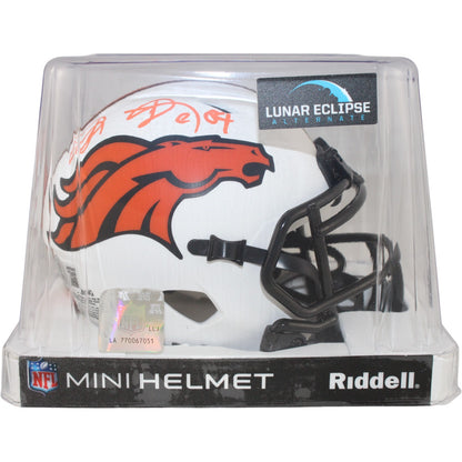Shannon Sharpe Denver Broncos Autographed Lunar Mini Helmet