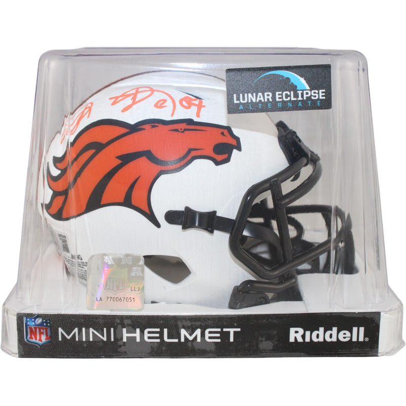 Shannon Sharpe Denver Broncos Autographed Lunar Mini Helmet