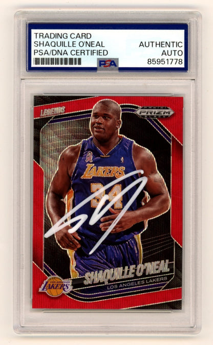 Shaquille O'Neal Signed 2024-25 Panini Prizm Black Red Wave Legends Card #254