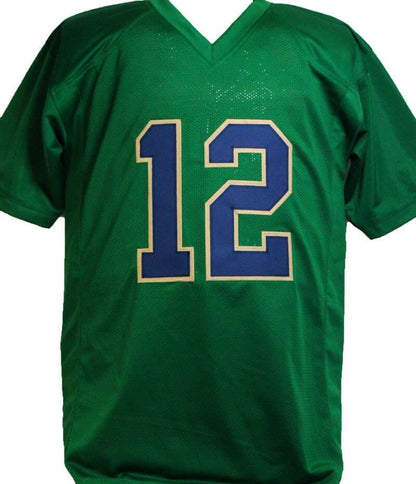 Ian Book Autographed Notre Dame Style Custom Jersey - Green