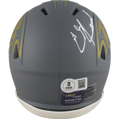 Ed Reed Autographed Baltimore Ravens Slate Mini Helmet