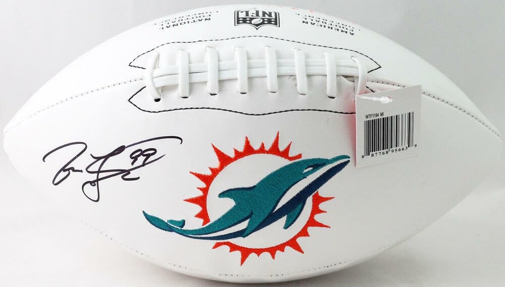 Jason Taylor Signed Miami Dolphins Logo Football