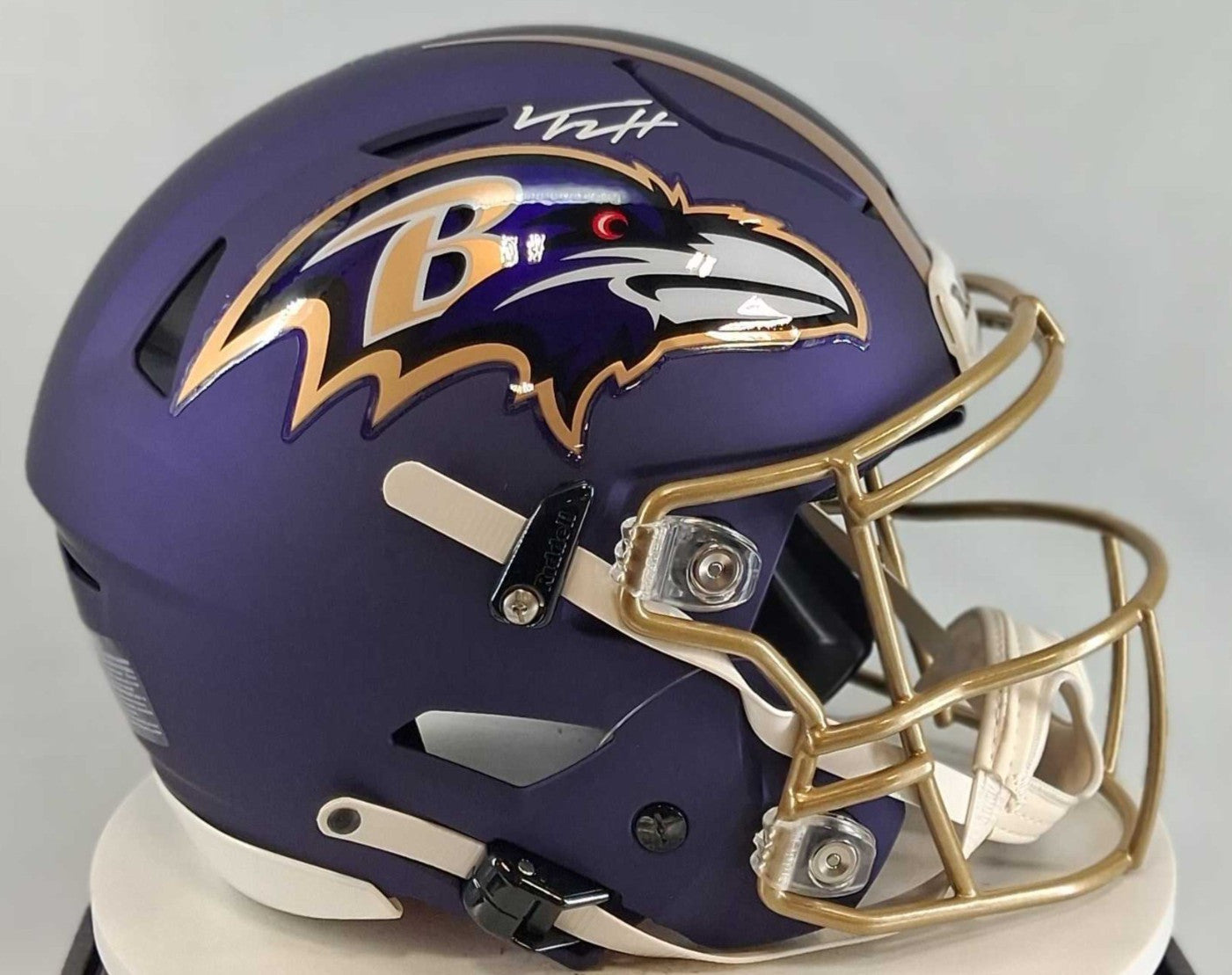 Trey Hendrickson Signed Baltimore Ravens Purple Alternate SpeedFlex Helmet