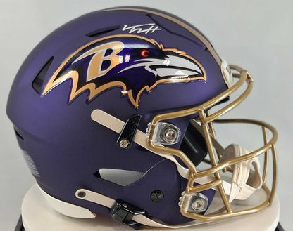 Trey Hendrickson Signed Baltimore Ravens Purple Alternate SpeedFlex Helmet