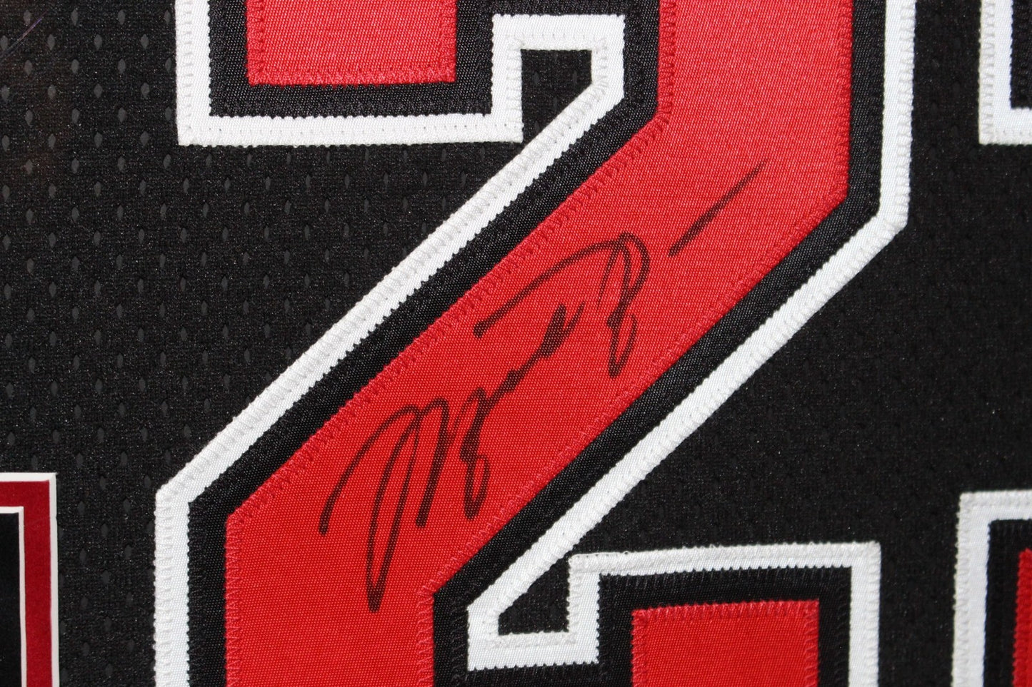 Michael Jordan Autographed Chicago Bulls Framed Black Jersey (UDA)