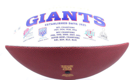 Phil Simms Signed New York Giants Logo Football with SB MVP Inscription