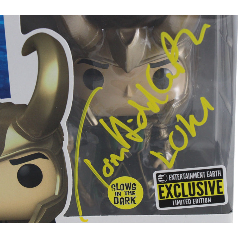 Tom Hiddleston Signed Loki The Avengers Funko Pop! #985 (Glow)