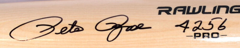 Pete Rose Autographed Blonde Rawlings Pro Baseball Bat with "4256" Inscription
