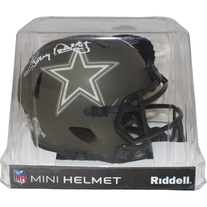 Tony Dorsett Signed Dallas Cowboys Salute to Service Mini Helmet