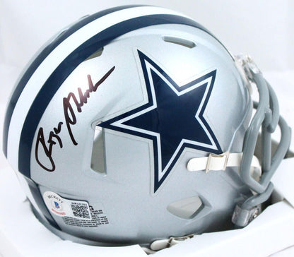 Roger Staubach Signed Dallas Cowboys Speed Mini Helmet - Black