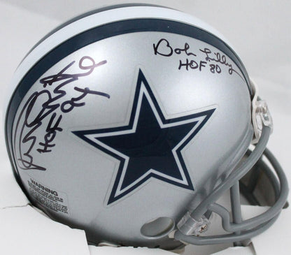 Bob Lilly and Randy White Signed Dallas Cowboys Black Mini Helmet