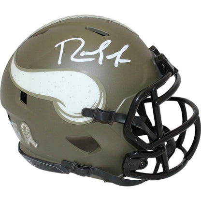 Randy Moss Signed Minnesota Vikings 2022 Salute to Service Mini Helmet