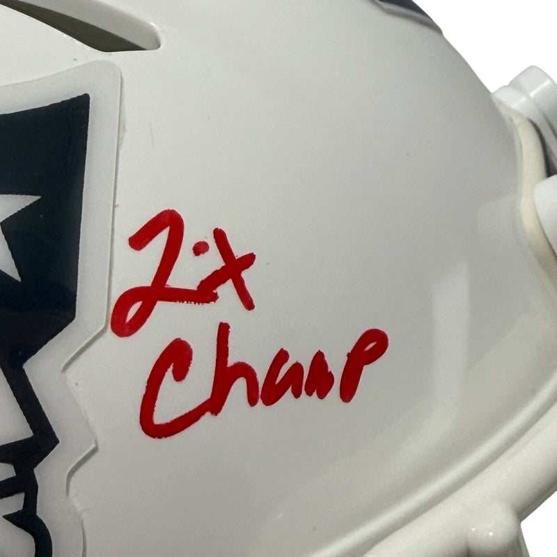 Vince Wilfork Signed New England Patriots Salute Mini Helmet "2x Champ"