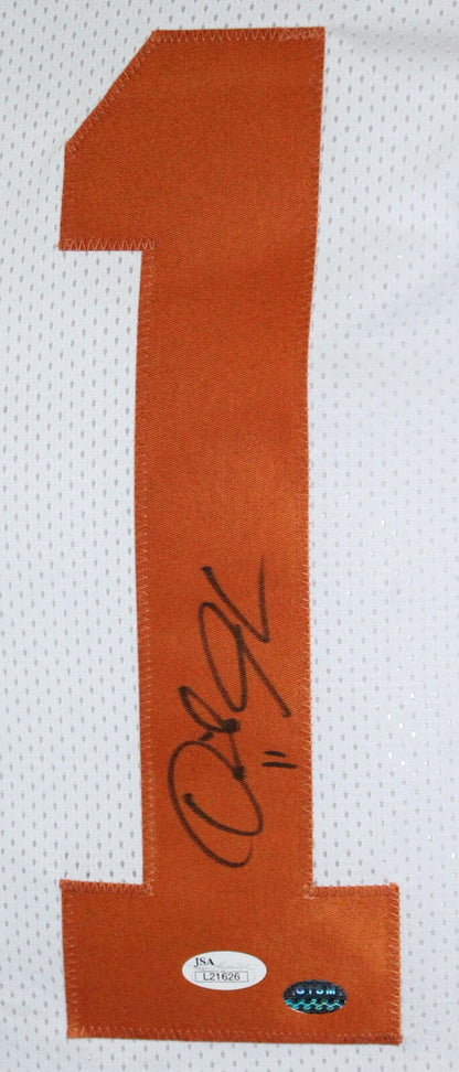 Derrick Johnson Autographed White Custom College Style Jersey