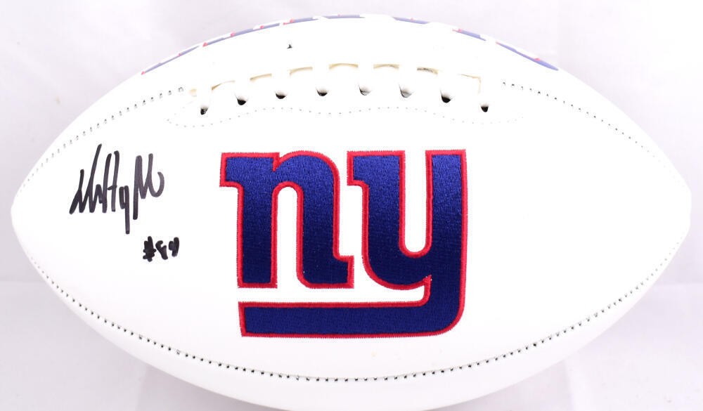 Jalin Hyatt Signed New York Giants Logo Football (Black)