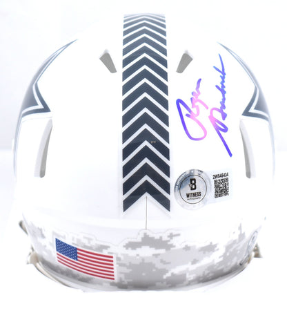 Roger Staubach Signed Dallas Cowboys 2024 Salute to Service Mini Helmet